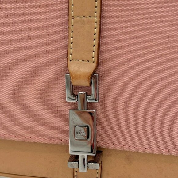 Vintage Gucci by Tom Ford pink canvas Jackie flap shoulder bag - Picture 3 of 8